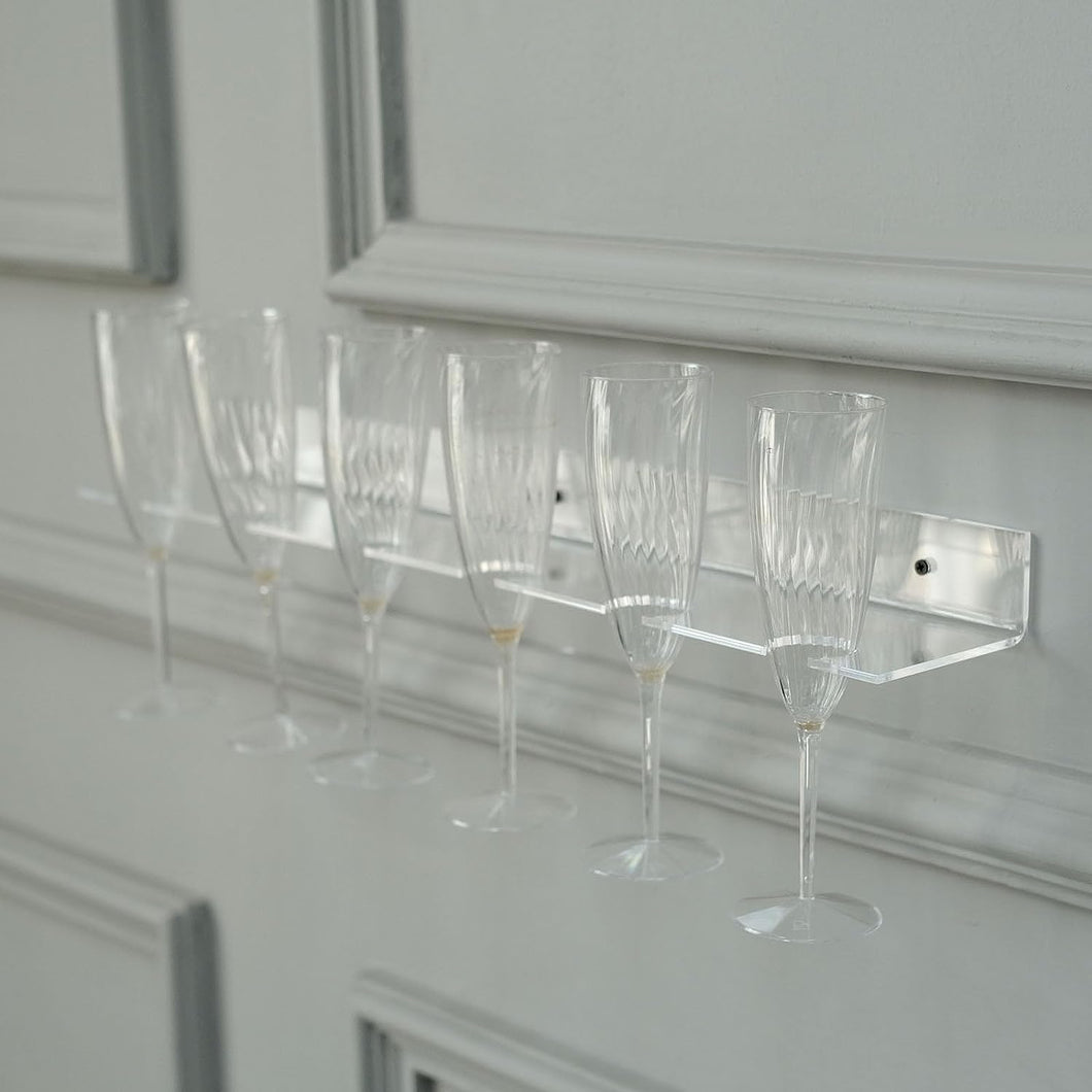 Clear Acrylic Floating Wall Mounted Wine Glass Rack
